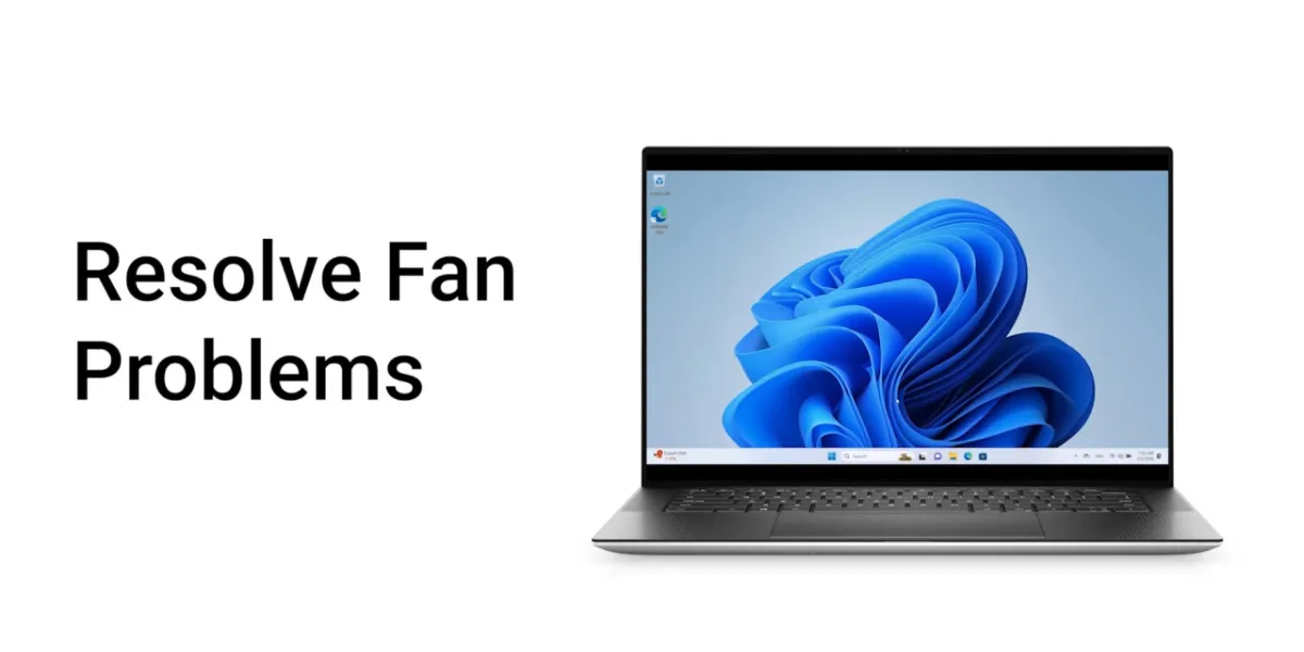 Laptop with “Resolve Fan Problems” text highlighting the importance of fixing overheating and cooling system issues.